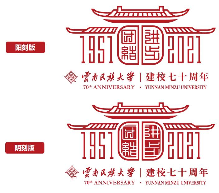云南民族大学为建校70周年庆祝活动制作标识